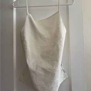 White Linen backless Camisole